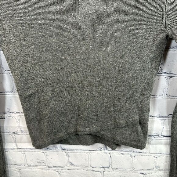 🐢 Express Cropped Turtleneck Sweater - Ribbed Gray, Size XS - Picture 2 of 4